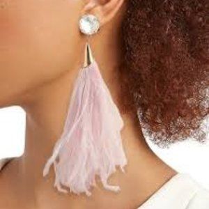 NWT Rosantica clip on Feather earrings